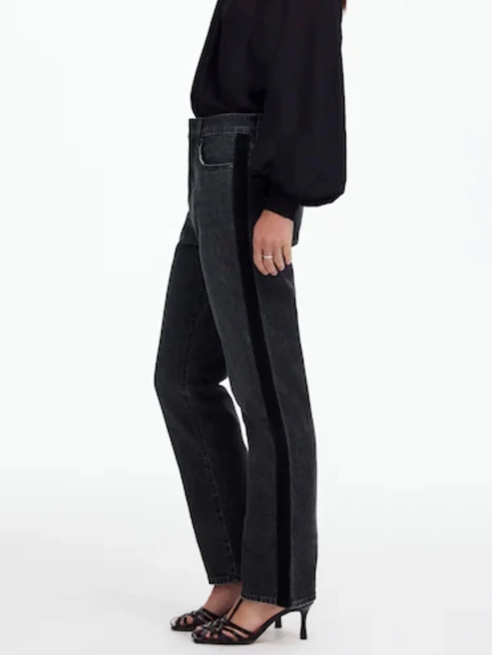 Madewell The '90s Straight Jean in Rojas Wash Tux Stripe Edition Size 29 Denim
